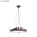 Copper Strap Ring Ceiling Chandelier With 2 Lights - Country Metal Décor For Bedroom Suspension