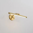 Country Bathroom Led Vanity Light - Pole Shaped Metal Wall Mount In Brass / 16