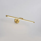 Country Bathroom Led Vanity Light - Pole Shaped Metal Wall Mount In Brass / 21.5