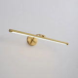 Country Bathroom Led Vanity Light - Pole Shaped Metal Wall Mount In Brass / 27.5
