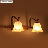 Country Bell Vanity Light Fixture - Wall Mounted 2/3 Lights With Frosted White Glass Ideal For