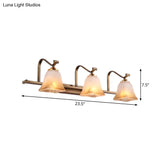 Country Bell Vanity Light Fixture - Wall Mounted 2/3 Lights With Frosted White Glass Ideal For