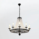 Country Black Candelabra Crystal Chandelier Pendant Light Kit For Living Room With Elegant Design 10