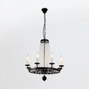 Country Black Candelabra Crystal Chandelier Pendant Light Kit For Living Room With Elegant Design 8