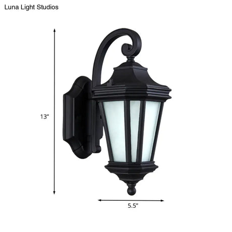 Country Black Finish Twisted Arm Sconce Lighting With Opal Glass - Wall Mount Lamp Fixture
