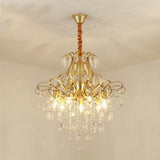 Country Crystal Pendant Chandelier For Dining Room Lighting 7 / Gold