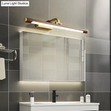 Country Light: Walnut Wood Grain Tube Wall Sconce With Acrylic Bath Led Vanity Lighting And Brass