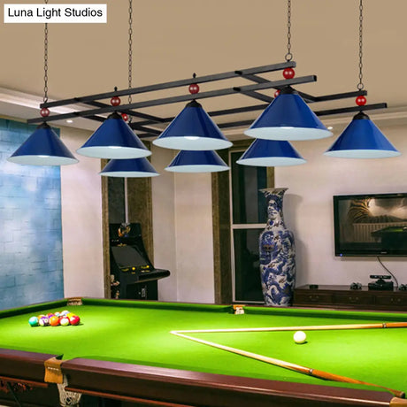 Country Style Billiard Chandelier - Metal Shade Bar Island Lighting Fixture