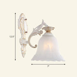 Country Style Frosted Glass Wall Lamp - Hallway Sconce Lighting Fixture 1 / Beige Saucer