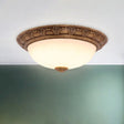 Countryside Brass Ceiling Fixture With Glass Dome And Flush Mount - Corridor Lighting 4/3/2 Bulbs