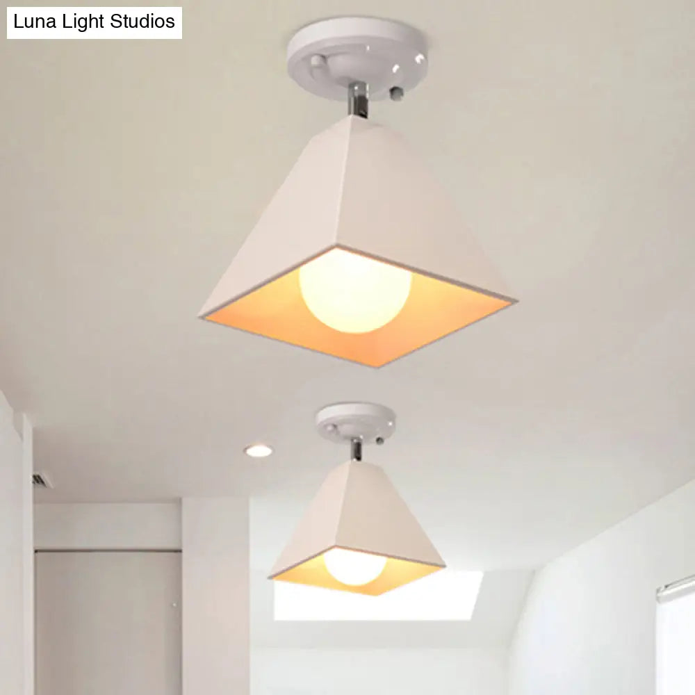 Craftsman Flush Mount Ceiling Light - Modern Metal Design For Office Or Clothing Store