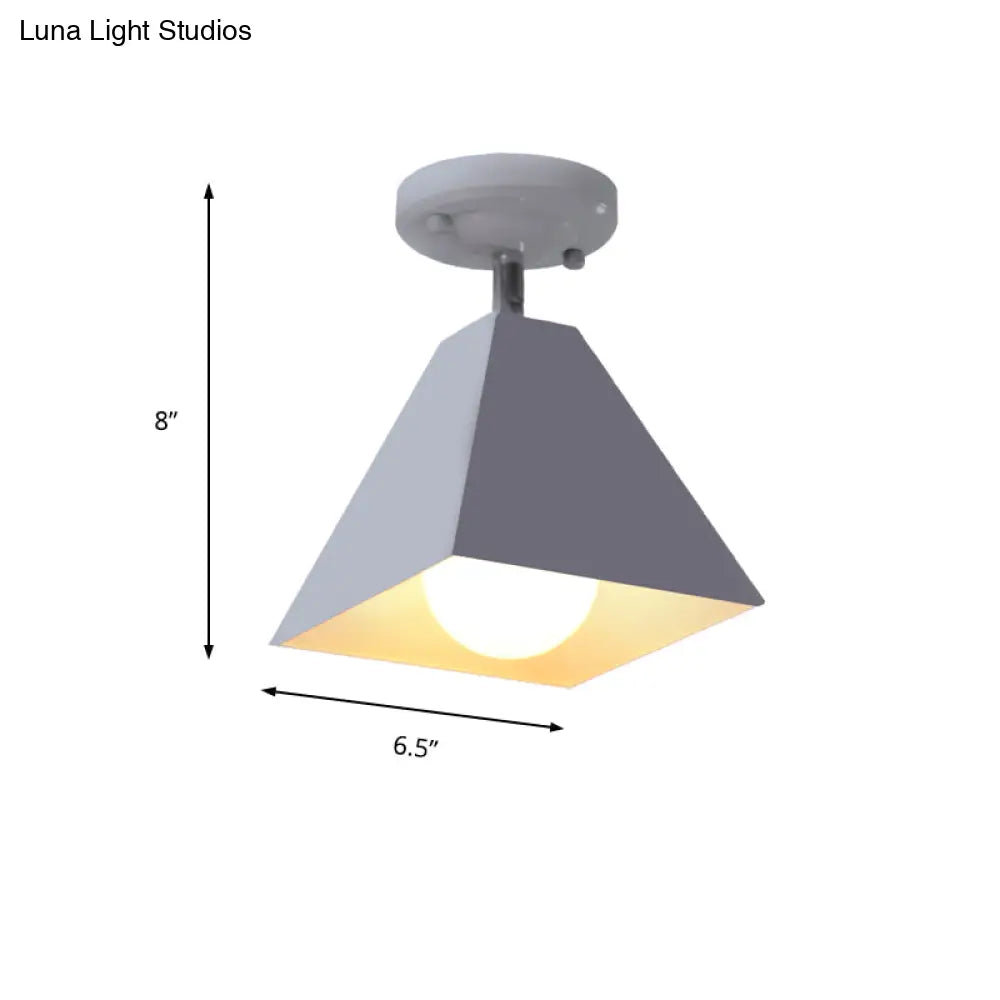 Craftsman Flush Mount Ceiling Light - Modern Metal Design For Office Or Clothing Store