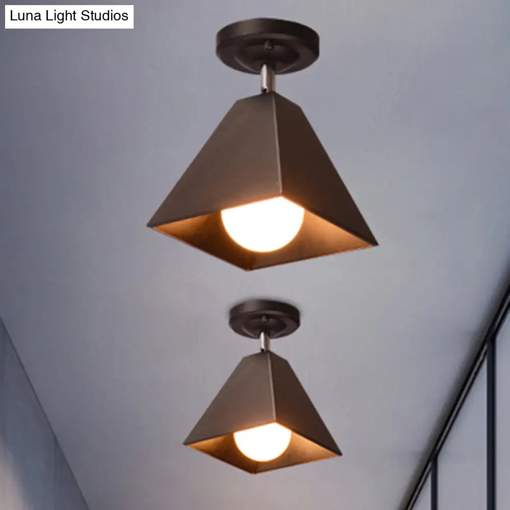 Craftsman Flush Mount Ceiling Light - Modern Metal Design For Office Or Clothing Store