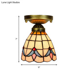 Craftsman Stained Glass Led Ceiling Light - White/Beige/Orange/Blue Ideal For Foyers