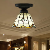 Craftsman Stained Glass Led Ceiling Light - White/Beige/Orange/Blue Ideal For Foyers White