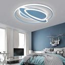 Creative Acrylic Led Flush Mount Ceiling Light For Boys’ Bedroom Blue / 16.5’ Warm