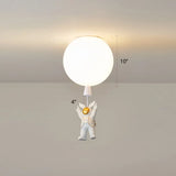 Creative Astronaut Themed Balloon Ceiling Mount Light Silica Gel 1 - Bulb Bedroom Flush White /