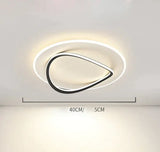 Creative Bedroom Master Lamp Minimalist Round Restaurant Room Ceiling Led Lamps Black / Dia40Cm