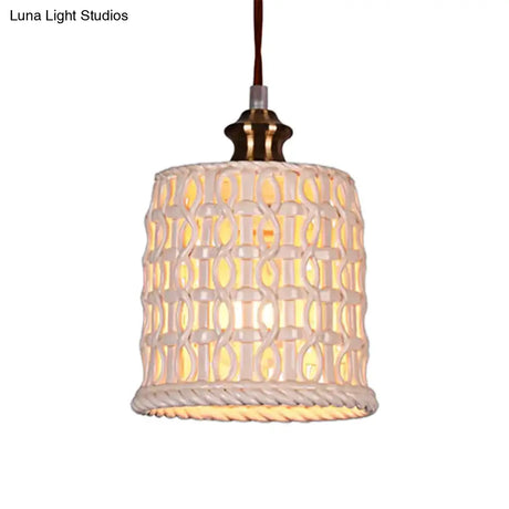 Creative Ceramic Suspension Light - Cafe Restaurant Hanging Basket Design