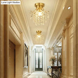 Creative European Crystal Road Lamp Copper Ceiling
