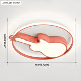 Creative Guitar Flush Mount Ceiling Light For Bedroom - 1 Metal Fixture