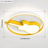 Creative Guitar Flush Mount Ceiling Light For Bedroom - 1 Metal Fixture
