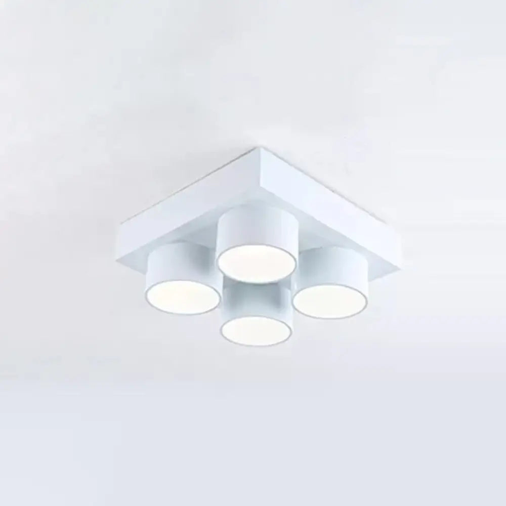 Creative Led Flush Mount Ceiling Light For Kids’ Kindergarten With Toy Brick Design White /
