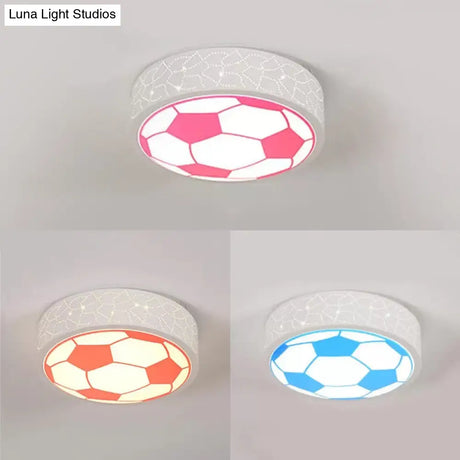 Creative Metal Soccer Ceiling Light For Kids Bedroom And Bathroom - Flush Mount Sport Lighting