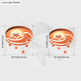 Creative Moon And Star Acrylic Flush Ceiling Light Fixture - 1 Flush-Mount