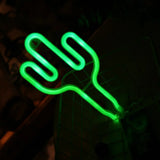 Creative Usb Operated Plastic Cactus Mini Night Lamp - White Led Wall Lighting