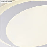 Crescent Led Ceiling Light For Kids’ Bedroom - Simple Acrylic Flush Lamp In White