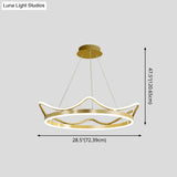 Crown Suspension Pendant Light For Kids Bedroom With Metallic Finish