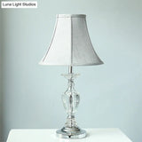 Crystal Bell Night Lamp - Handcrafted Minimalist Grey Bedside Light