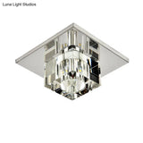 Crystal Block Led Ceiling Light - Stainless Steel Flush Mount