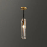 Crystal Block Pendant Light - Simplicity Meets Elegance In This 1-Light Brass Ceiling Fixture /