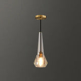 Crystal Block Pendant Light - Simplicity Meets Elegance In This 1-Light Brass Ceiling Fixture /