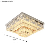 Crystal Ceiling Mount Led Flush Lamp With Contemporary Design