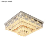Crystal Ceiling Mount Led Flush Lamp With Contemporary Design