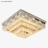 Crystal Ceiling Mount Led Flush Lamp With Contemporary Design
