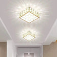Crystal Clear Led Flush Ceiling Light With Artistic Square Shape And Acrylic Diffuser / 6’ White
