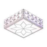 Crystal Clear Led Flush Ceiling Light With Artistic Square Shape And Acrylic Diffuser