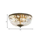 Crystal Dome Flush Mount Ceiling Fixture - Glamorous Bronze Finish