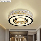 Crystal - Encrusted Led Ceiling Lamp For Minimalist Bedroom Design