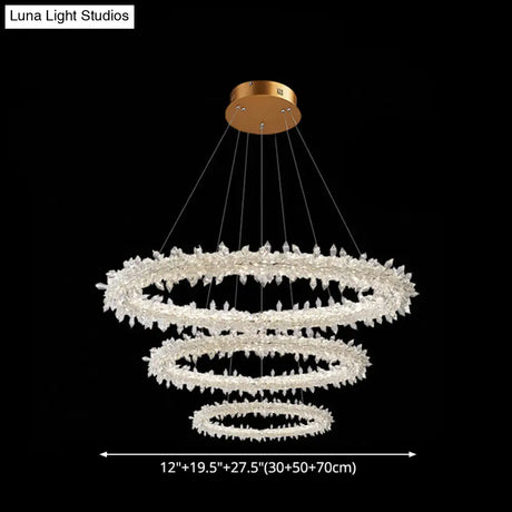 Crystal Flower Chandelier Light For Modern Living Rooms