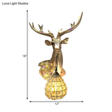 Crystal Globe Sconce Lamp With Deer Deco - Silver/White/Gold Right/Left