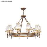 Crystal Hanging Lamp Kit With Conic Metal Ring Design For Living Room Chandelier Lighting