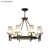 Crystal Hanging Lamp Kit With Conic Metal Ring Design For Living Room Chandelier Lighting