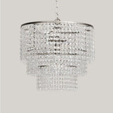 Crystal Layered Ceiling Lighting Chandelier - Elegant Chrome Entryway Fixture / Medium