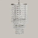 Crystal Layered Ceiling Lighting Chandelier - Elegant Chrome Entryway Fixture / Small