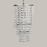 Crystal Layered Ceiling Lighting Chandelier - Elegant Chrome Entryway Fixture / Small